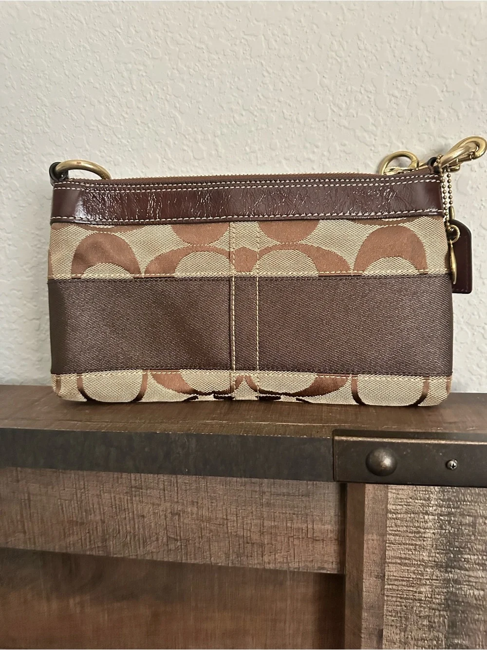 Vintage Coach Signature Stripe Demi Bag